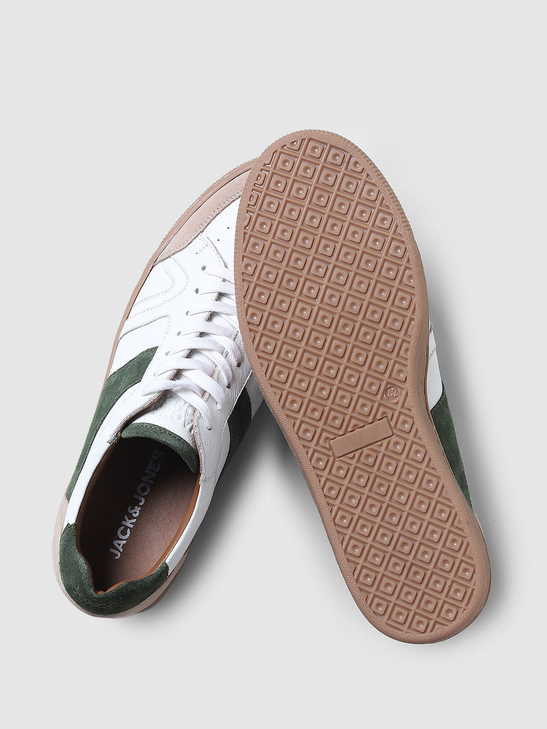 White Colourblocked Sneakers