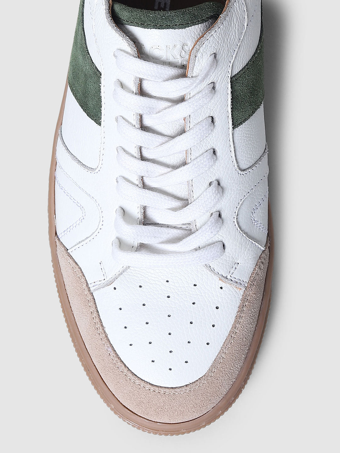 White Colourblocked Sneakers