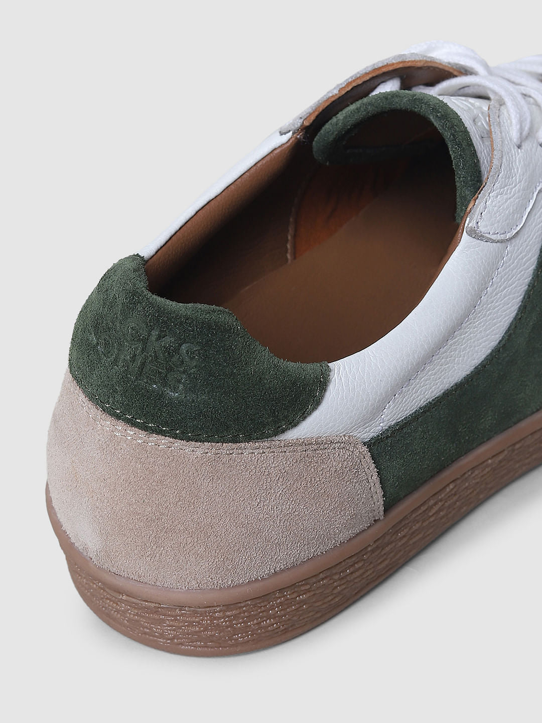 White Colourblocked Sneakers