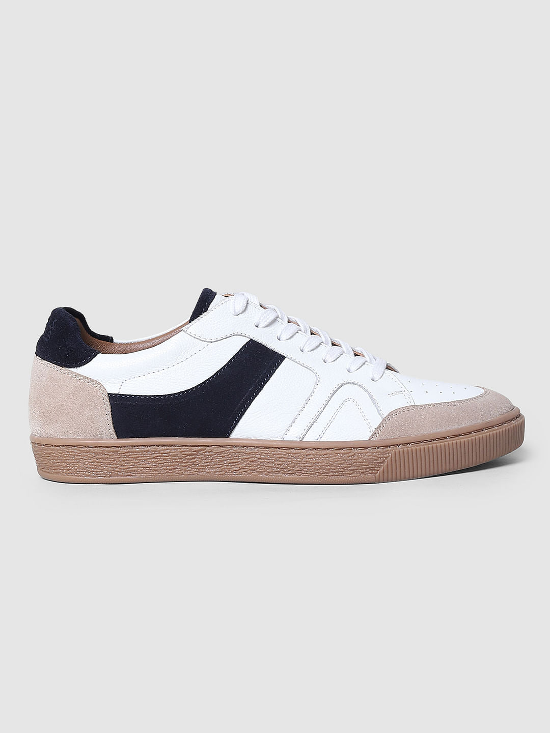 White Colourblocked Sneakers
