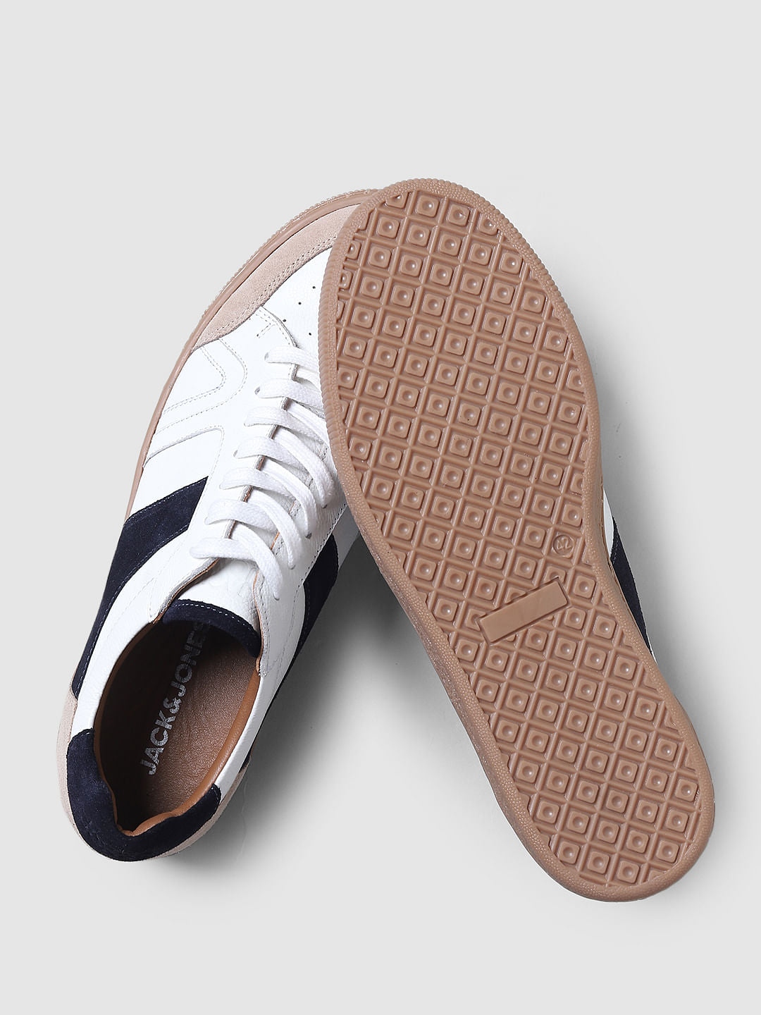 White Colourblocked Sneakers