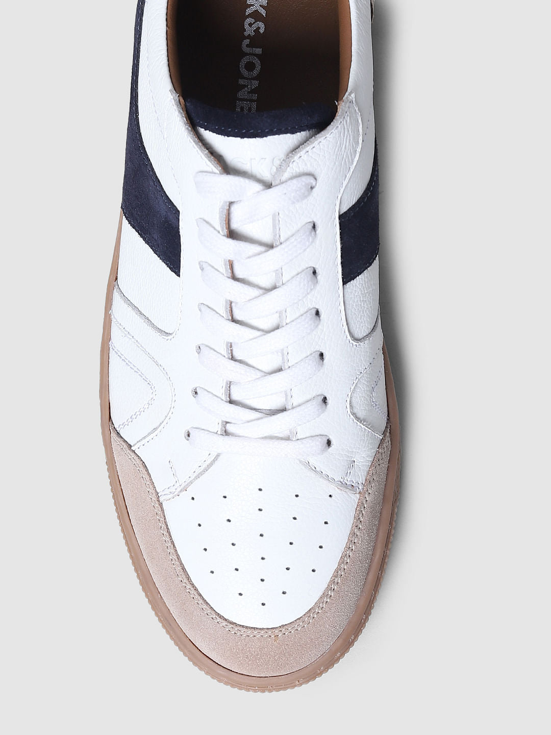 White Colourblocked Sneakers