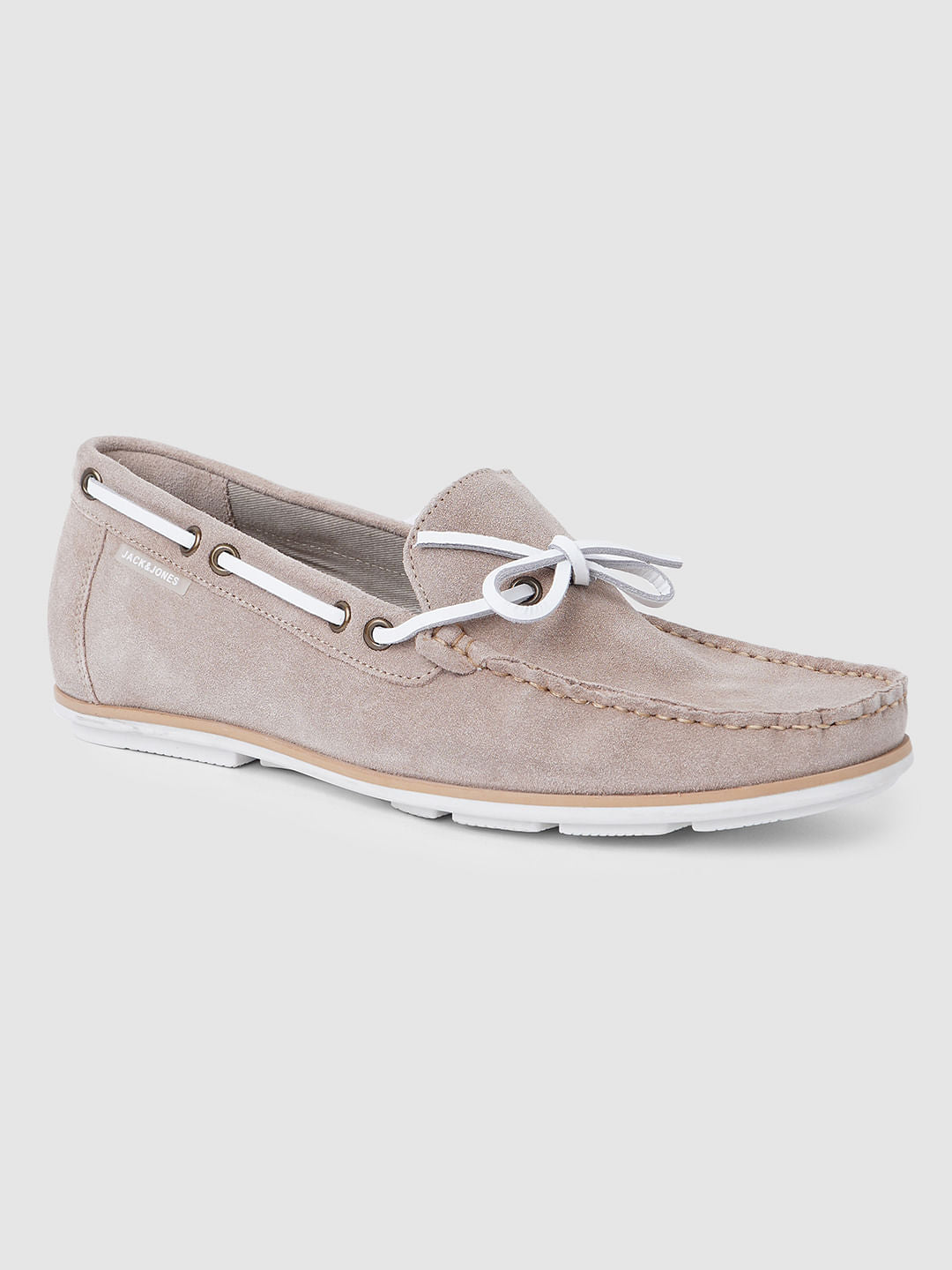 Beige Suede Loafers
