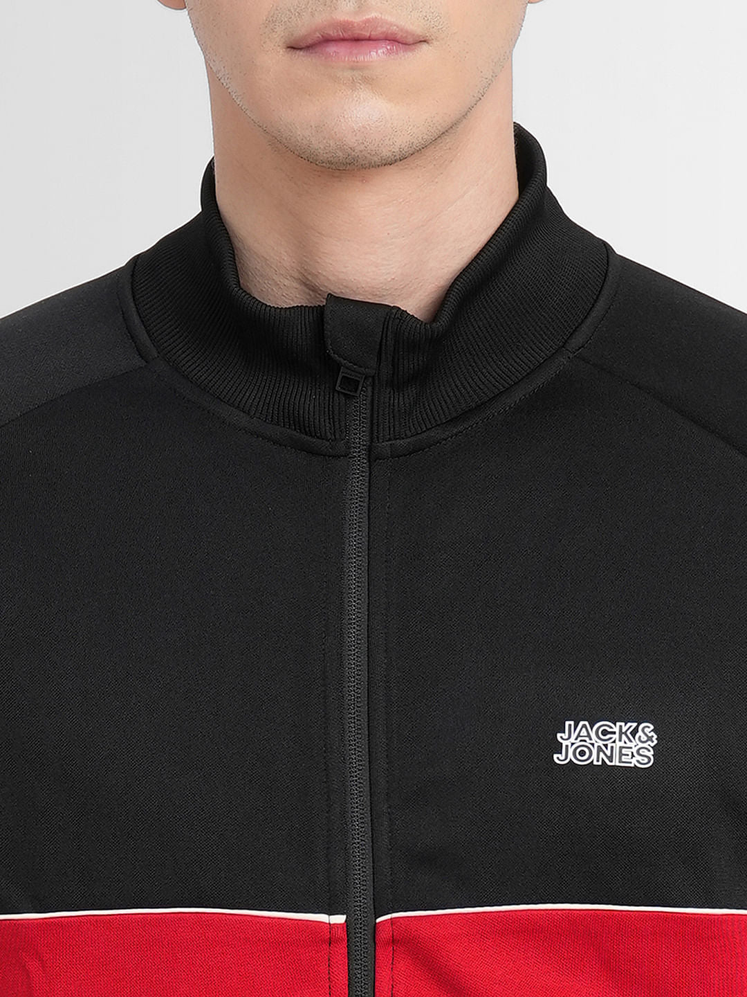 White Logo Print Zip-Up Jacket