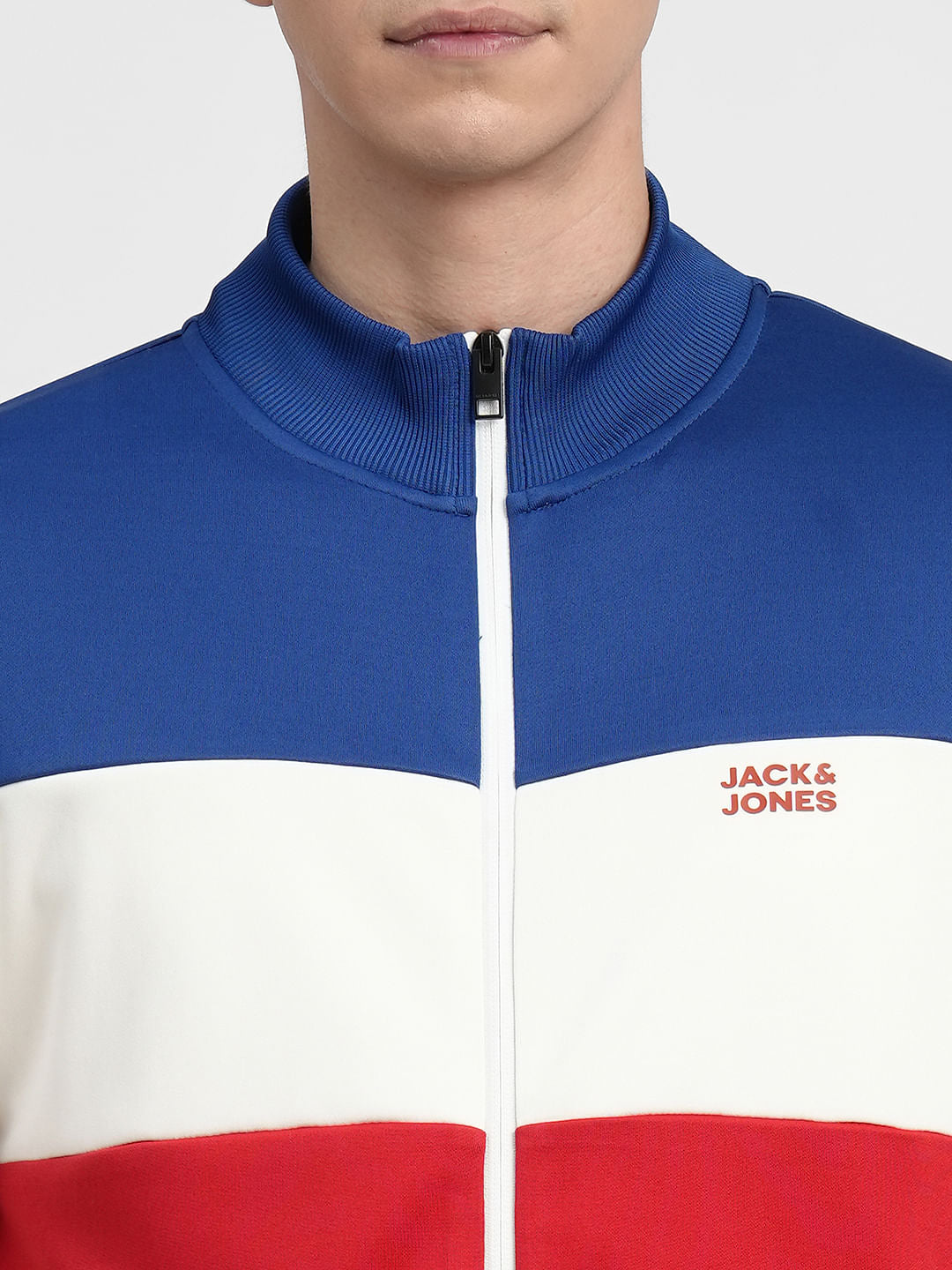 Blue Colourblocked Track Jacket