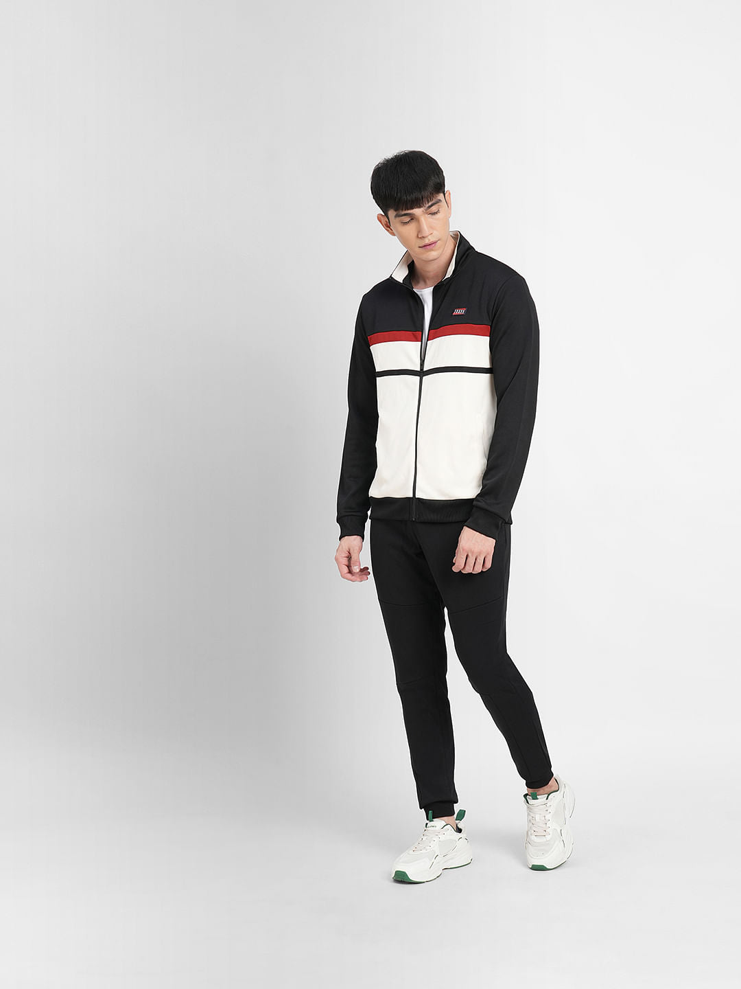 Black Colourblocked Track Jacket