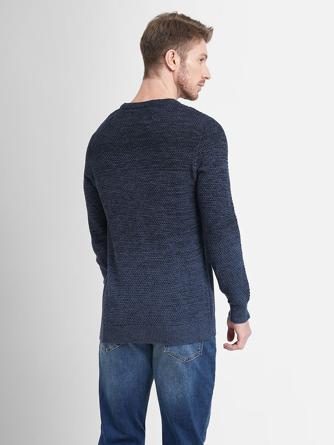 Denim Blue Crew Neck Pullover