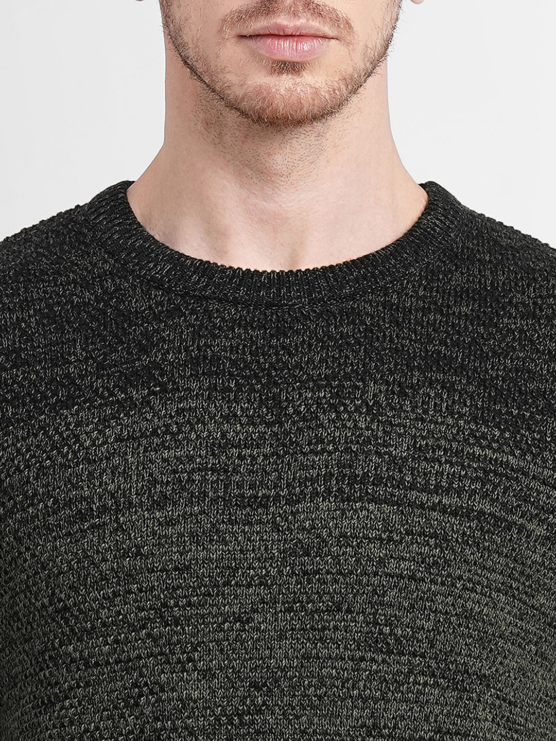 Dark Green Crew Neck Pullover