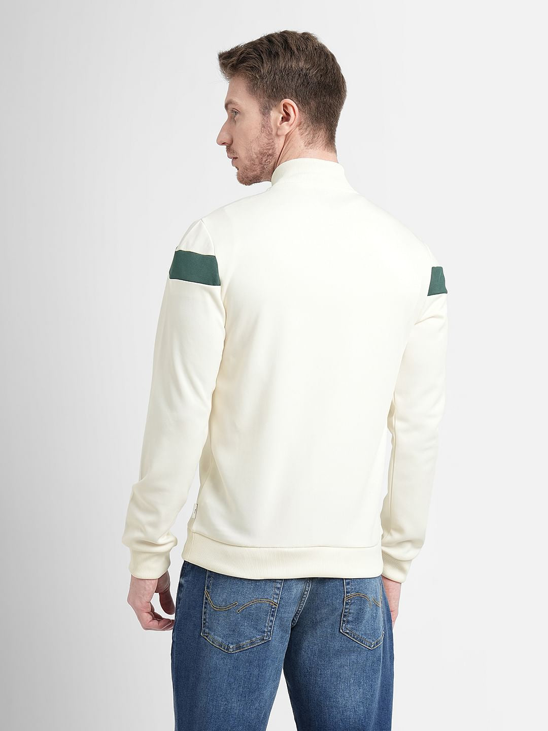 White Logo Print Track Jacket