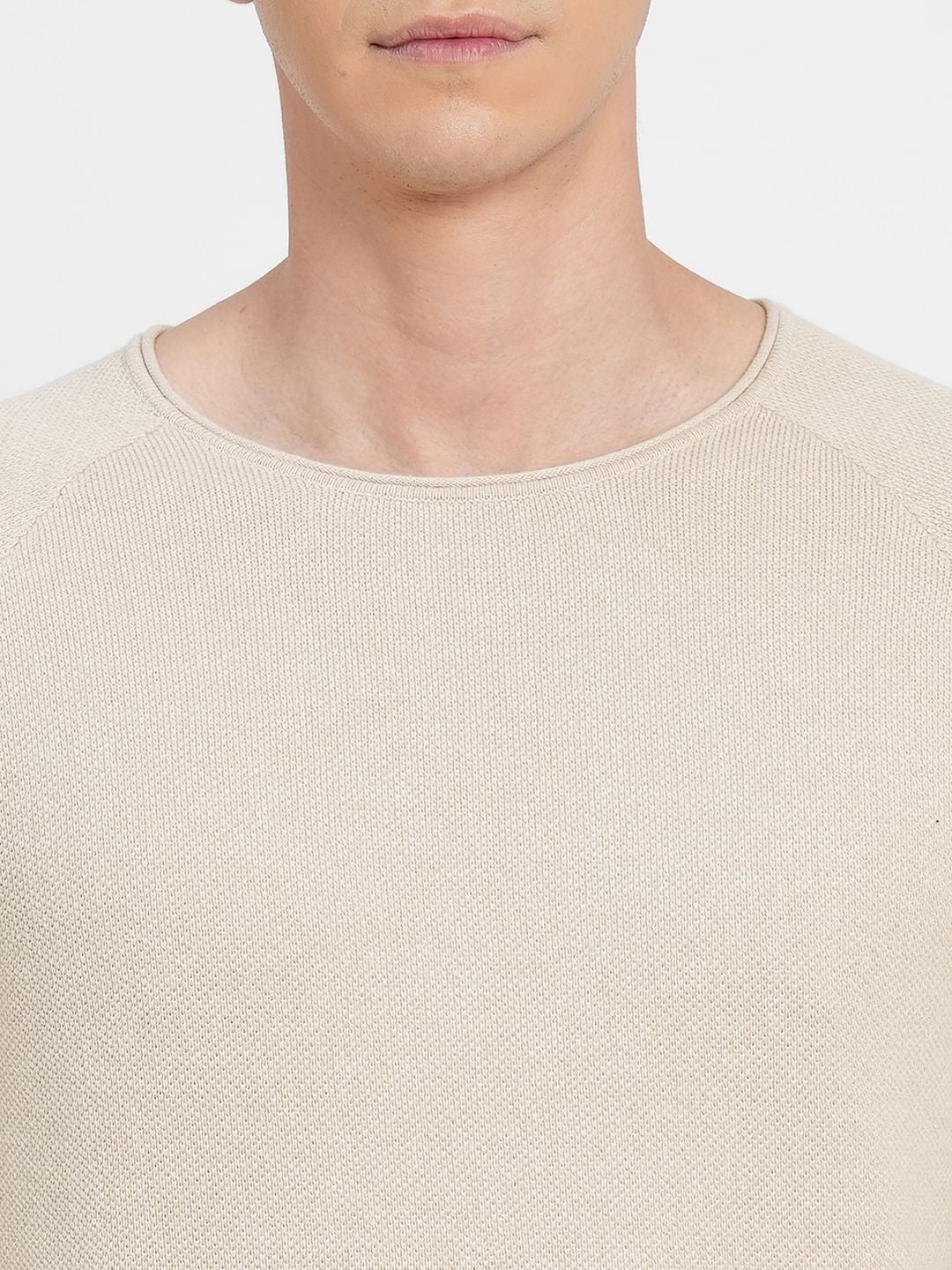 Beige Striped Pullover