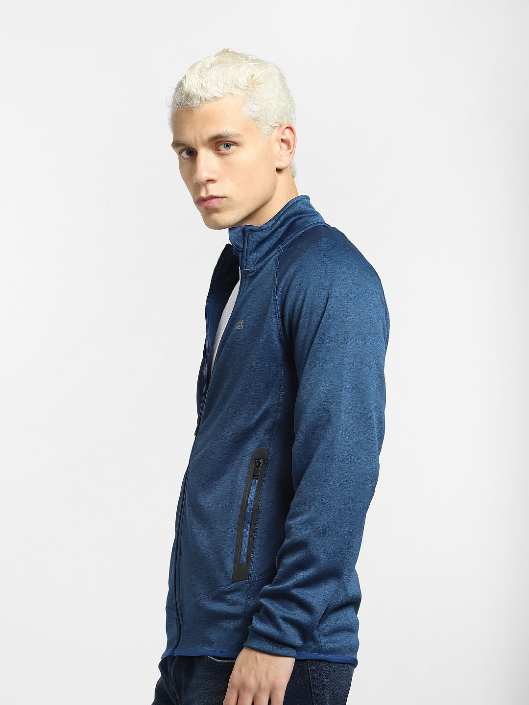 Blue High Neck Track Jacket
