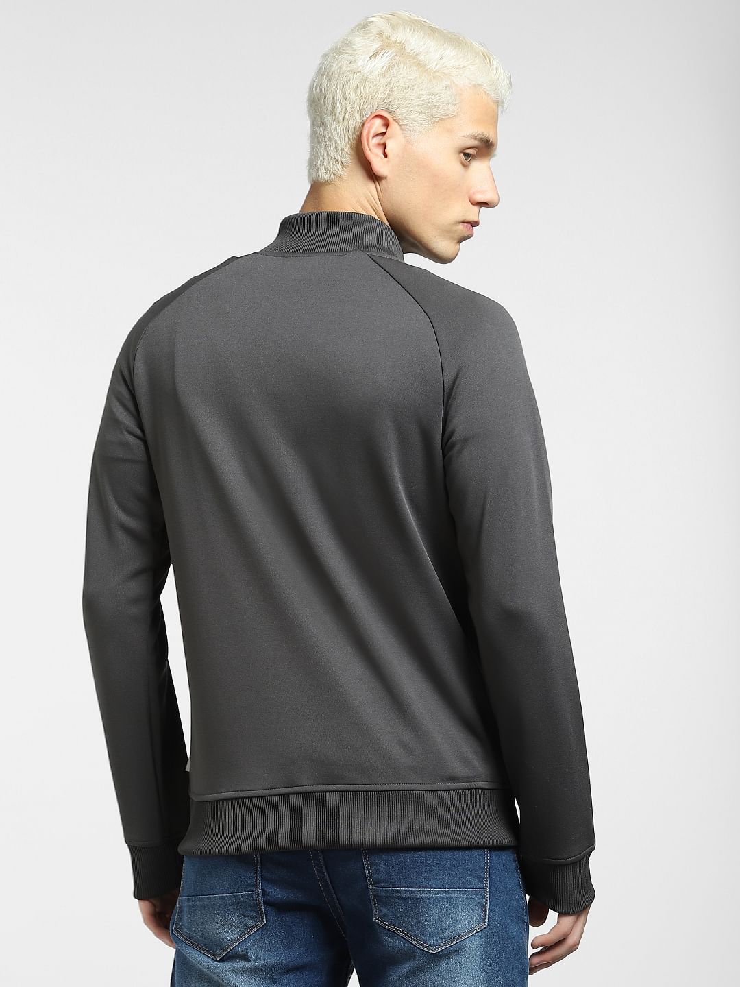 Dark Grey High Neck Track Jacket