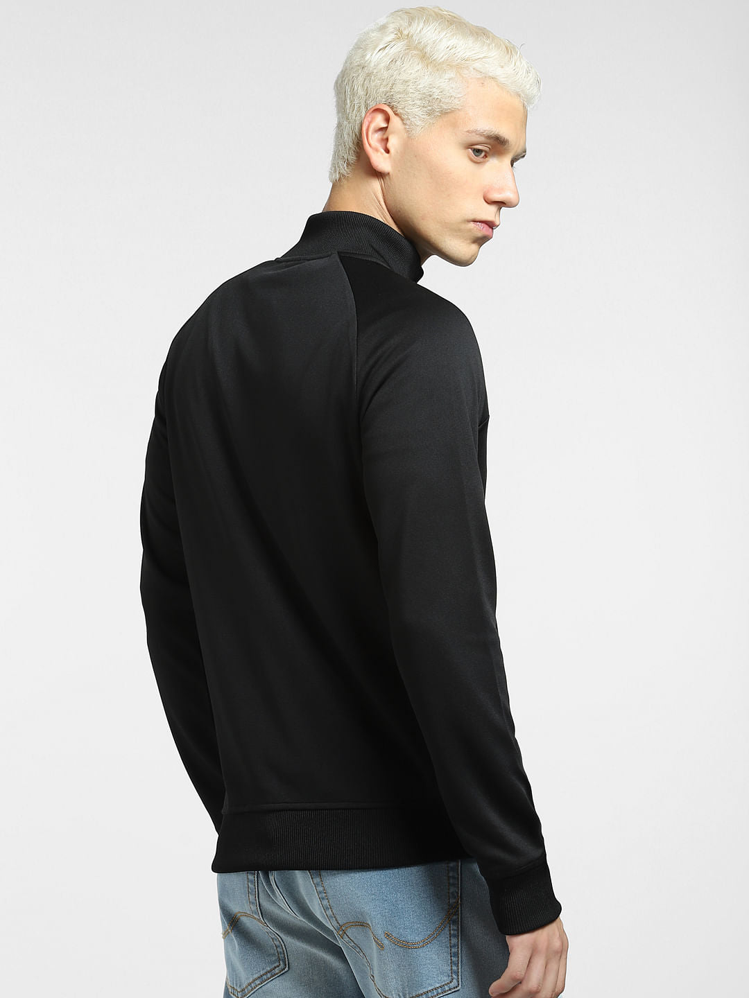 Black High Neck Track Jacket