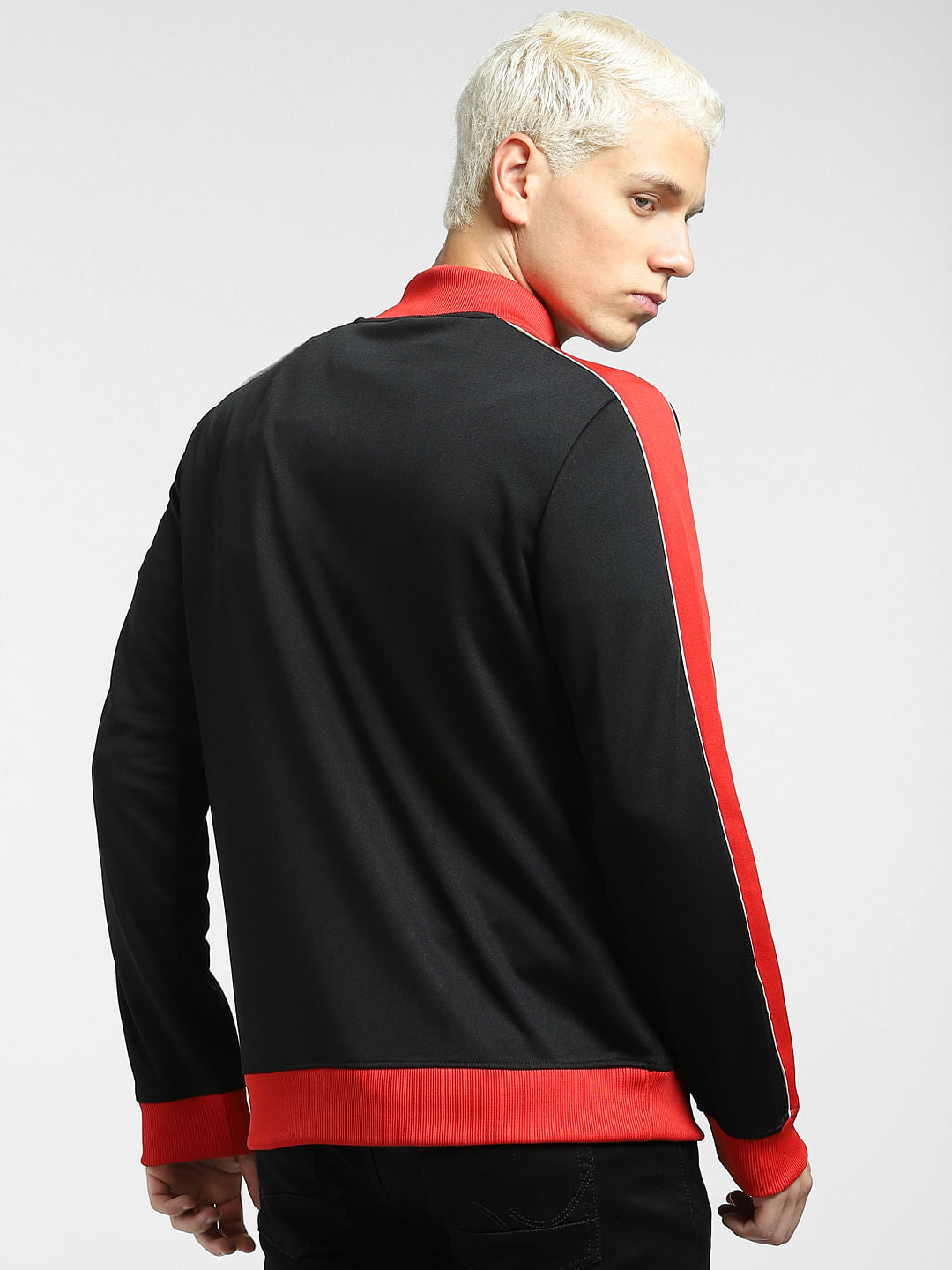 Black Contrast Tipping Track Jacket