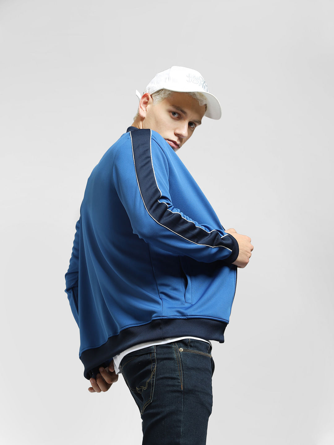 Blue Contrast Tipping Track Jacket