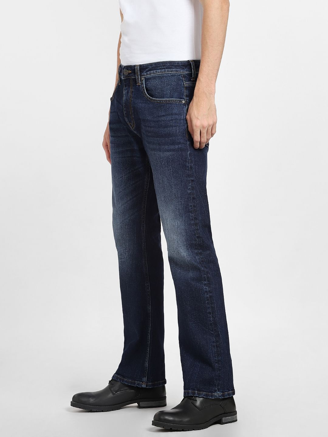 Dark Blue High Rise Bootcut Jeans
