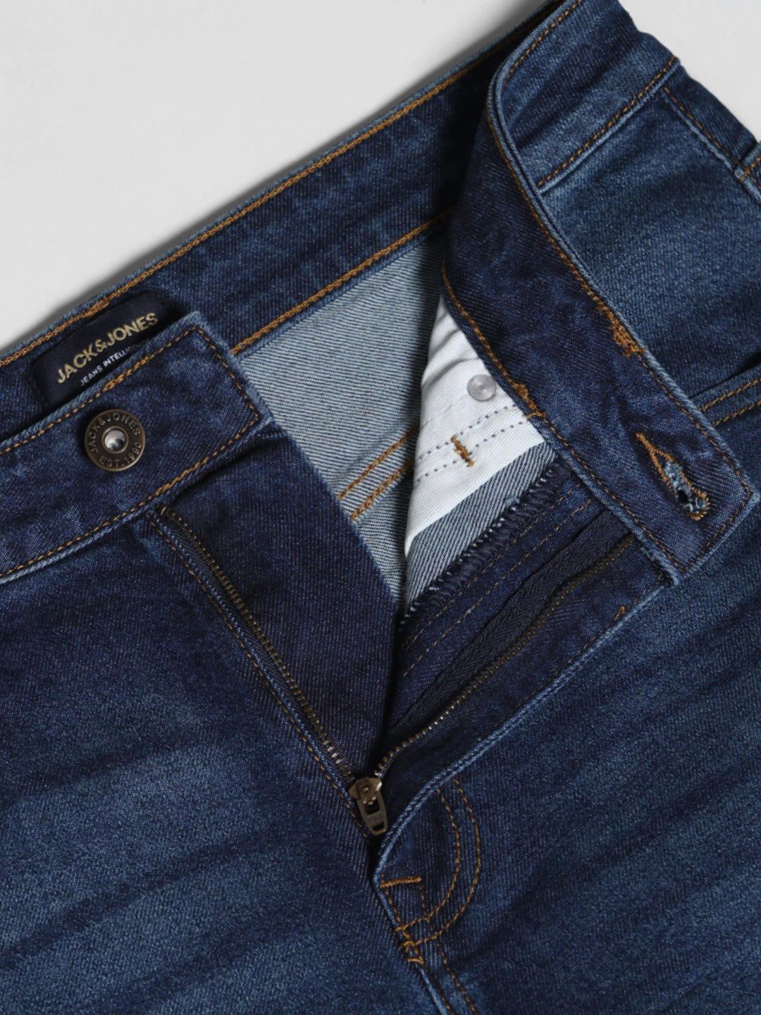 Men's Dark Blue Slim Fit Bootcut Stretch Jeans
