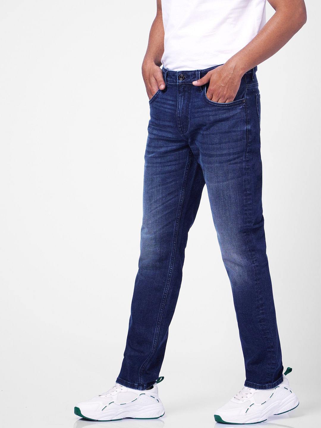 Blue Low Rise Glenn Slim Fit Jeans