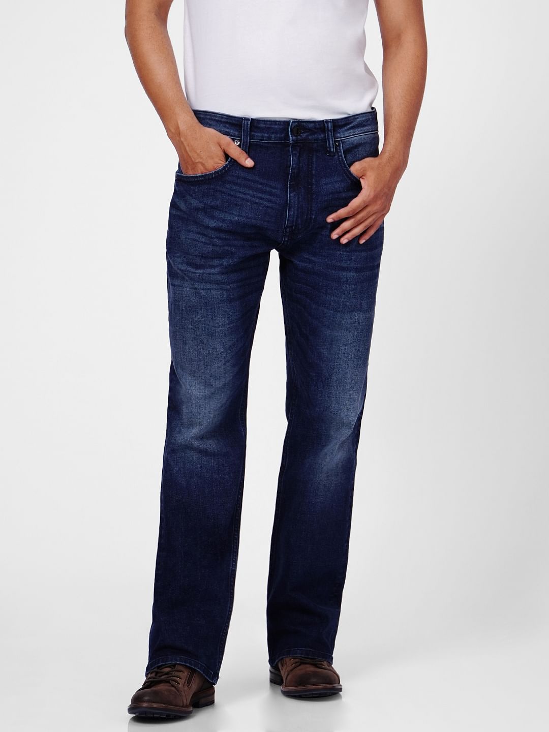 Dark Blue High Rise Bootcut Jeans