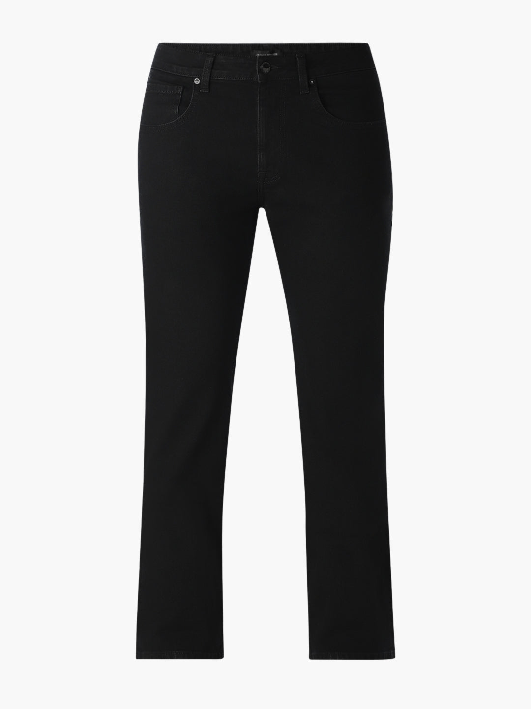 Men's Black Bootcut Stretch Jeans With Zip Fly