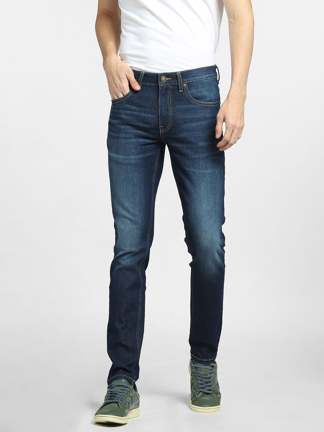 Dark Blue Low Rise Glenn Slim Fit Jeans