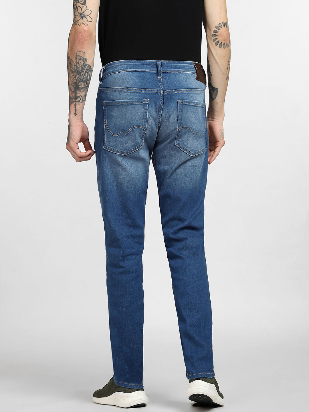 Blue Low Rise Washed Ben Skinny Jeans