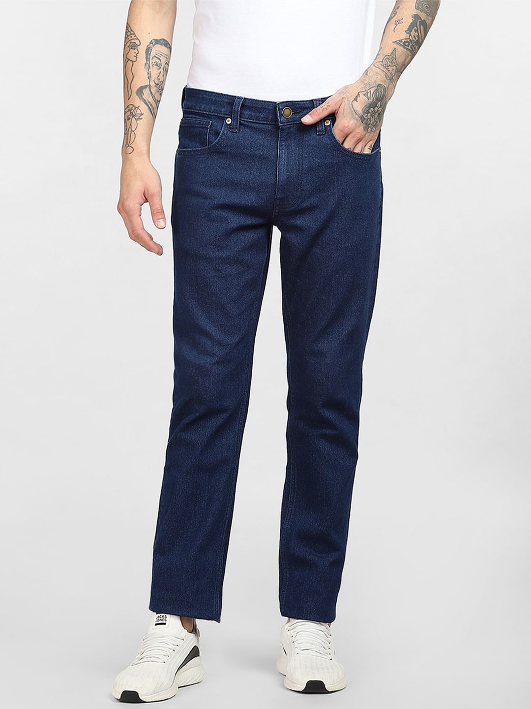 Dark Blue Low Rise Glenn Slim Jeans