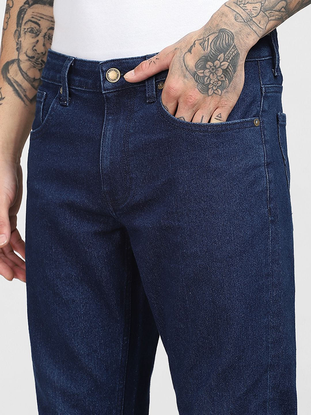 Dark Blue Low Rise Glenn Slim Jeans