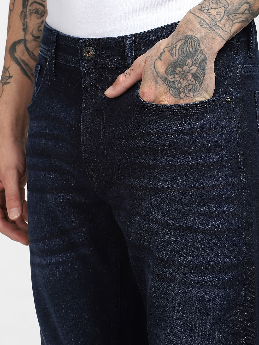 Dark Blue Low Rise Glenn Slim Fit Jeans