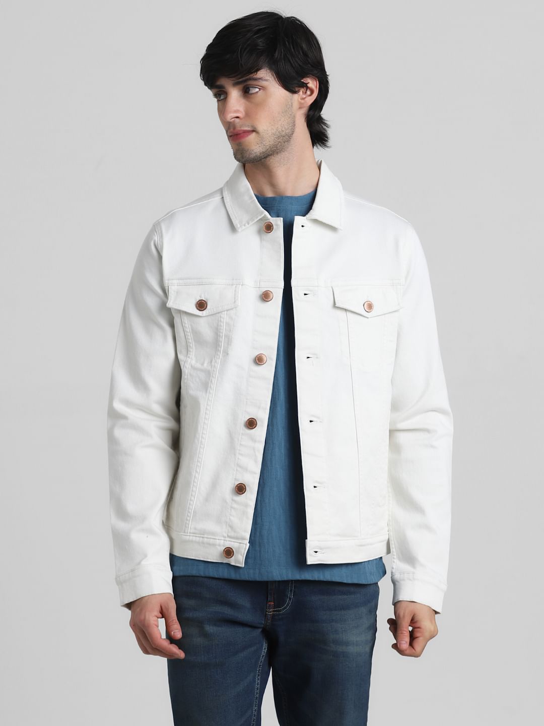 White Patch Pocket Denim Jacket
