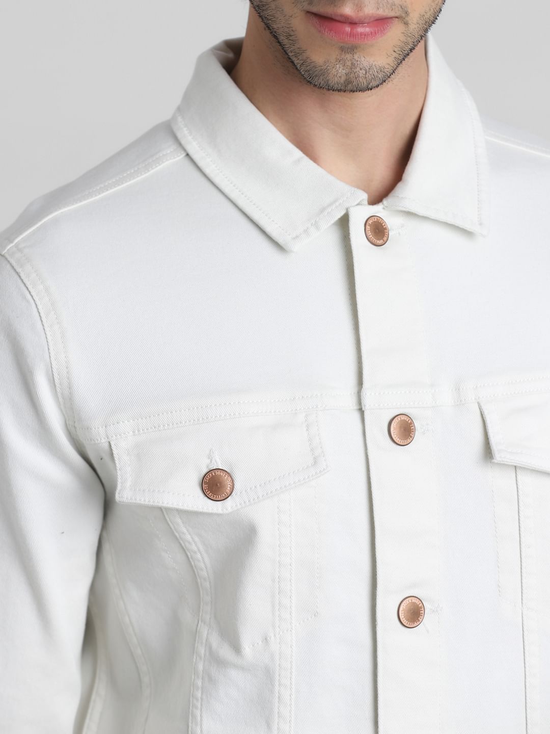 White Patch Pocket Denim Jacket