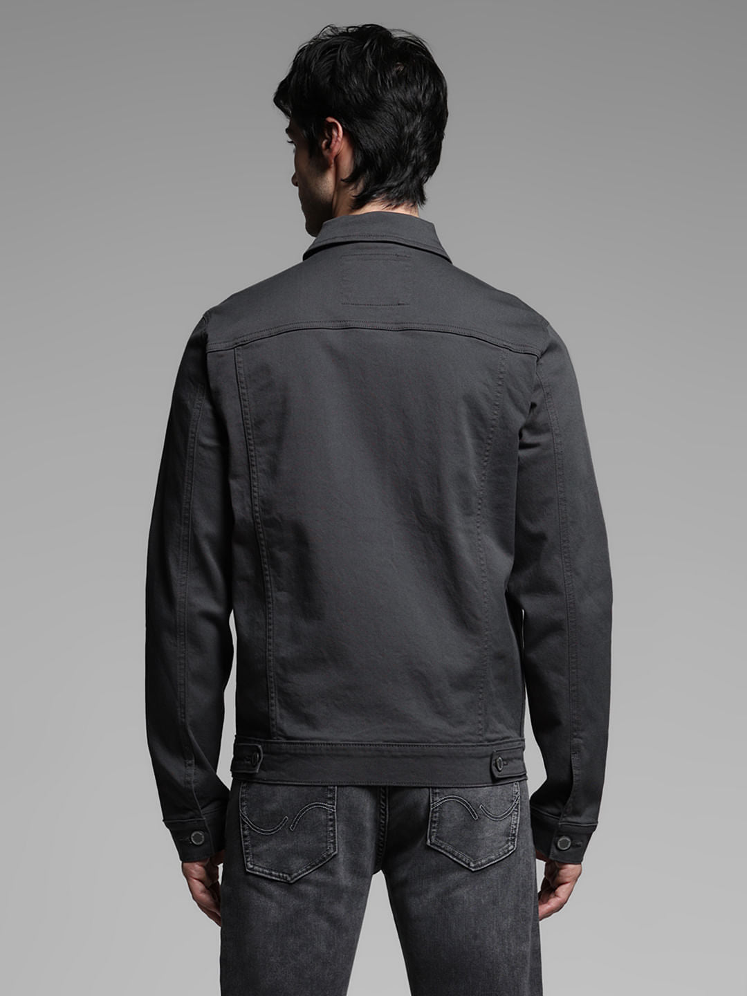 Grey Cotton Denim Jacket