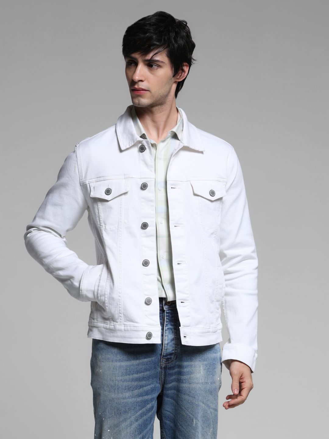 White Cotton Denim Jacket