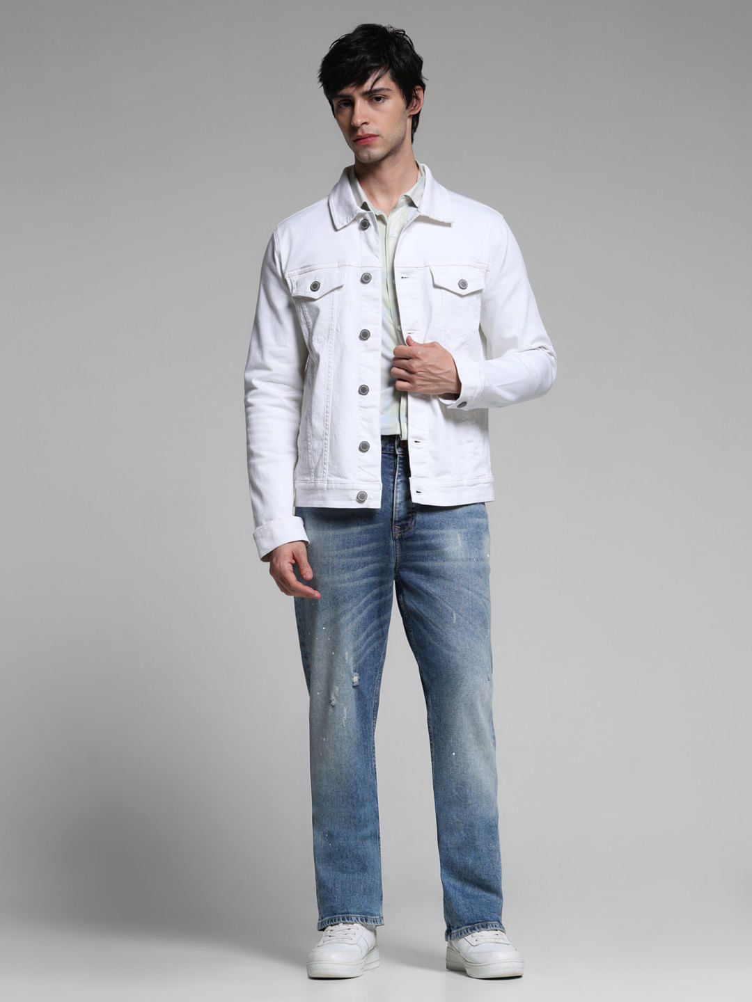 White Cotton Denim Jacket