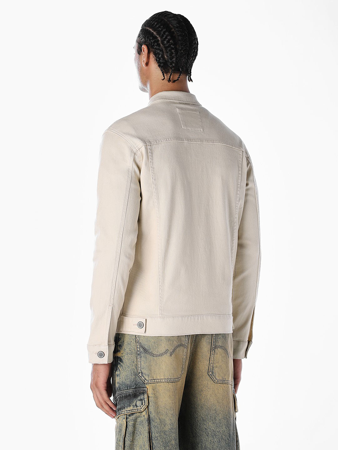 Beige Regular Denim Jacket