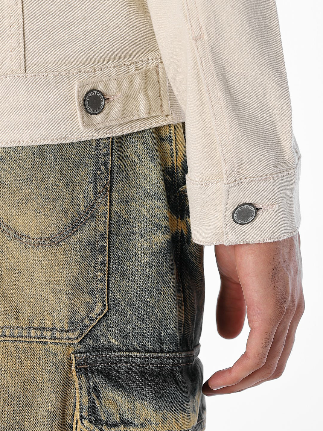 Beige Regular Denim Jacket