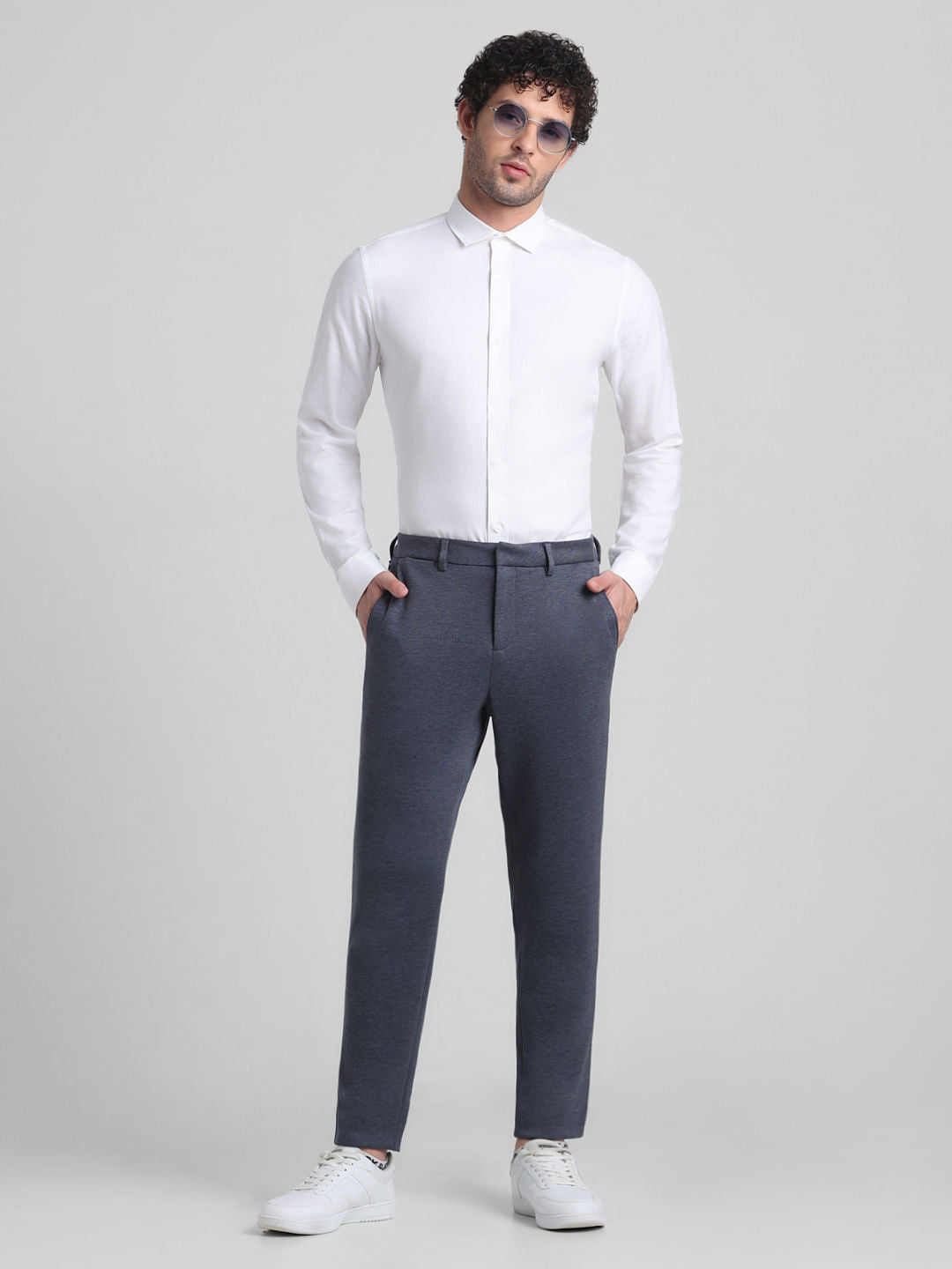 Black Mid Rise Slim Fit Pants