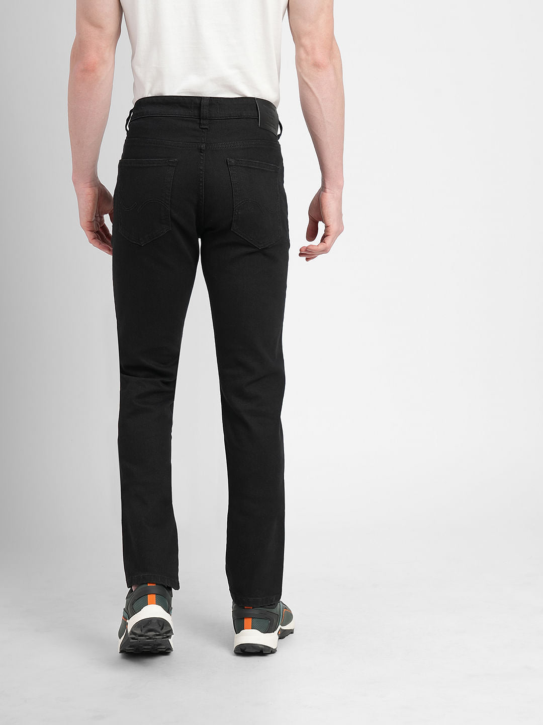 Black Low Rise Washed Ben Skinny Fit Jeans