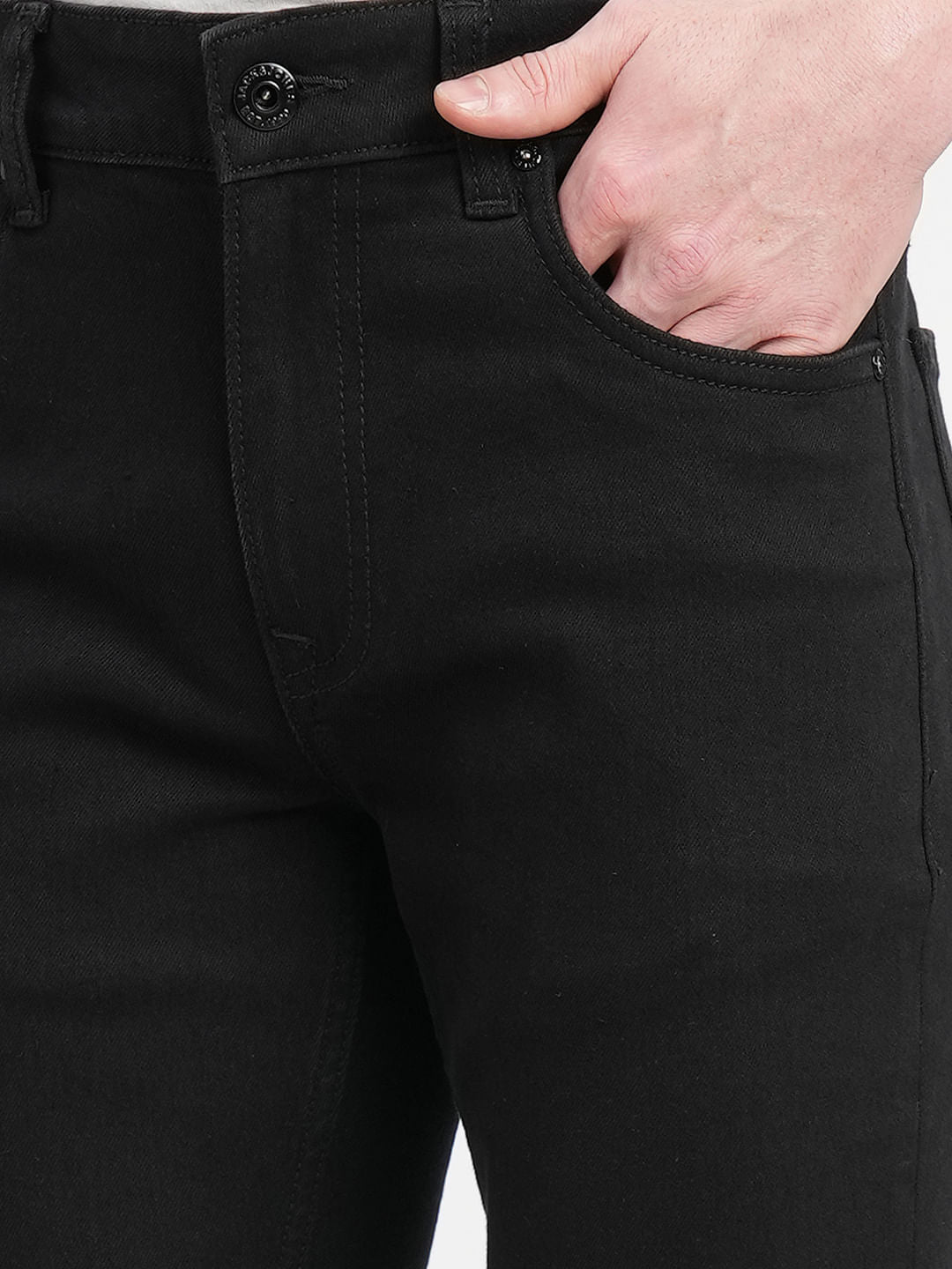 Black Low Rise Washed Ben Skinny Fit Jeans