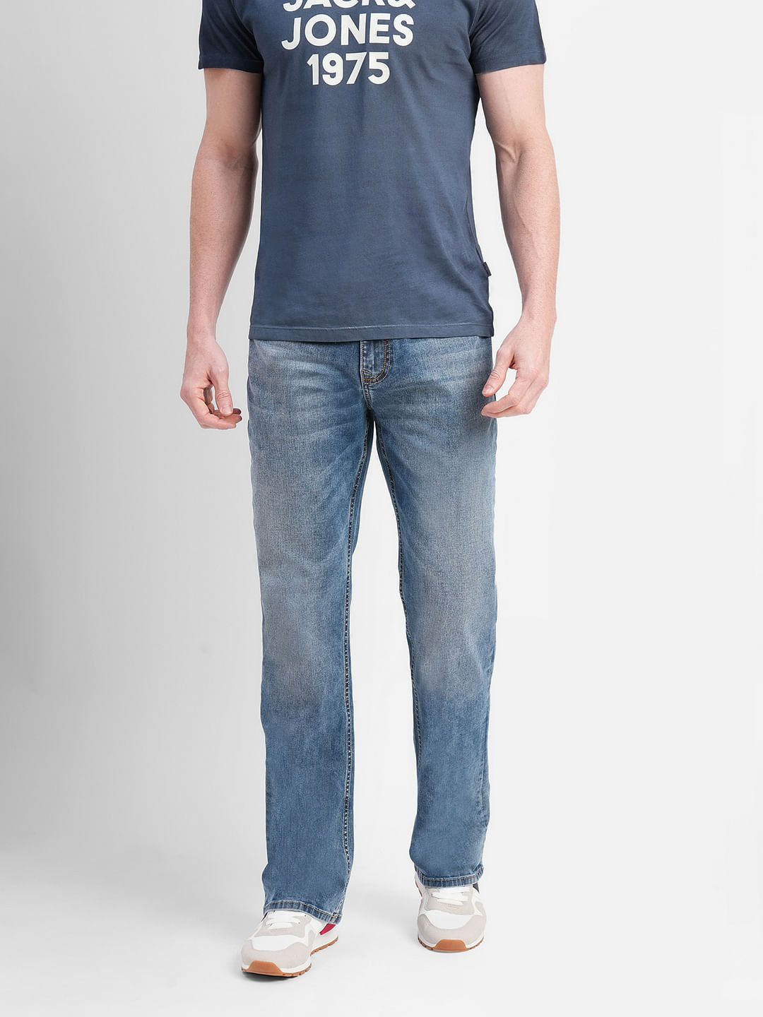 Blue High Rise Washed Ray Bootcut Jeans