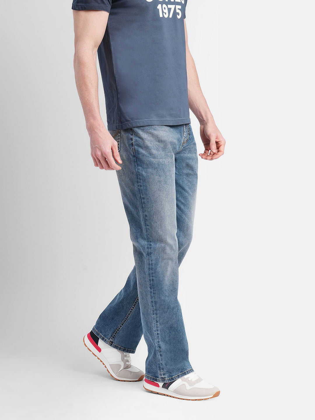 Blue High Rise Washed Ray Bootcut Jeans