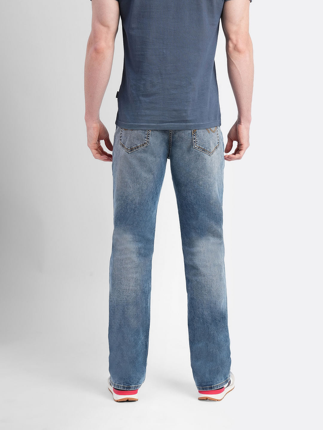 Blue High Rise Washed Ray Bootcut Jeans