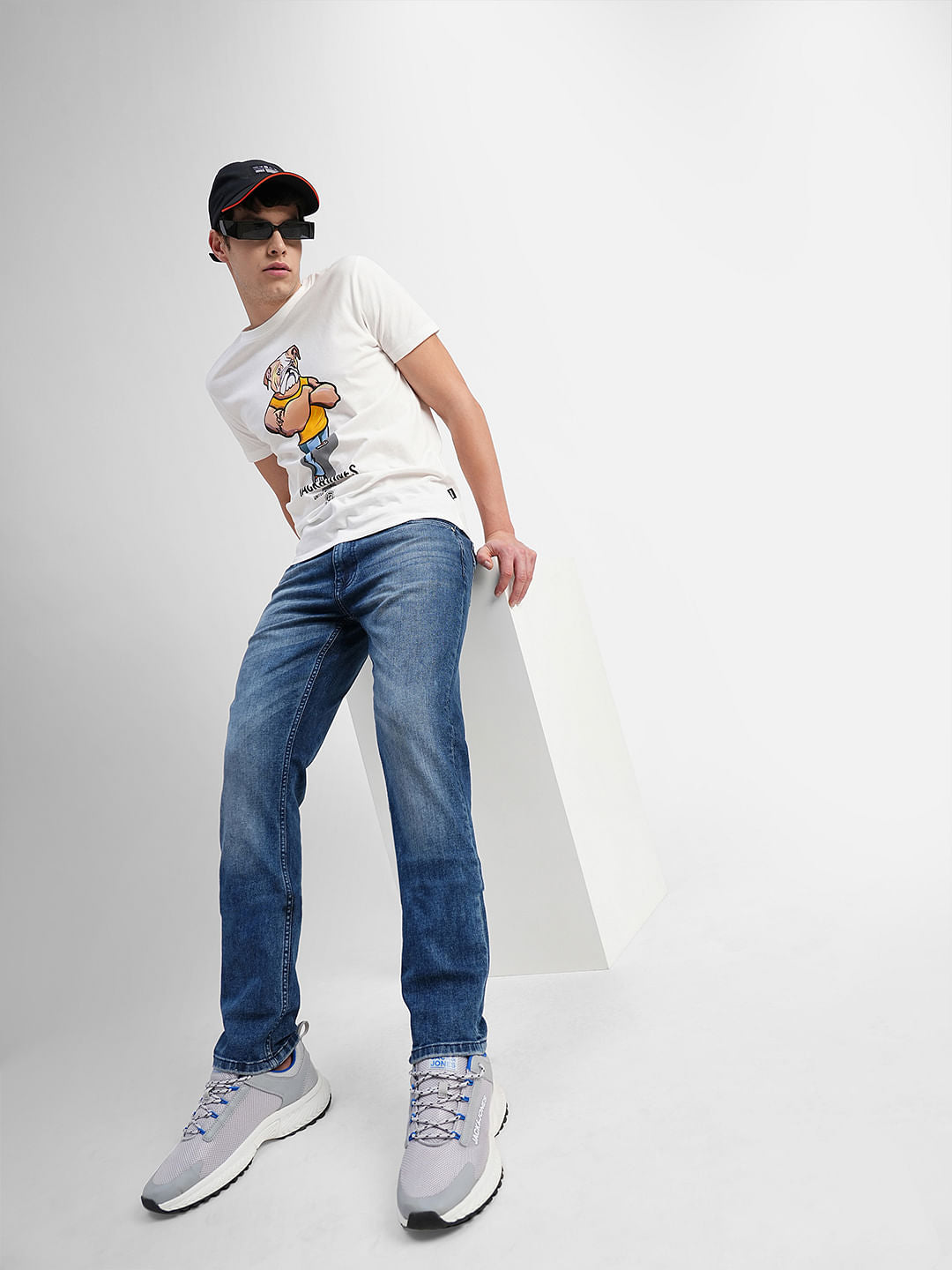 Blue Low Rise Washed Ben Skinny Fit Jeans