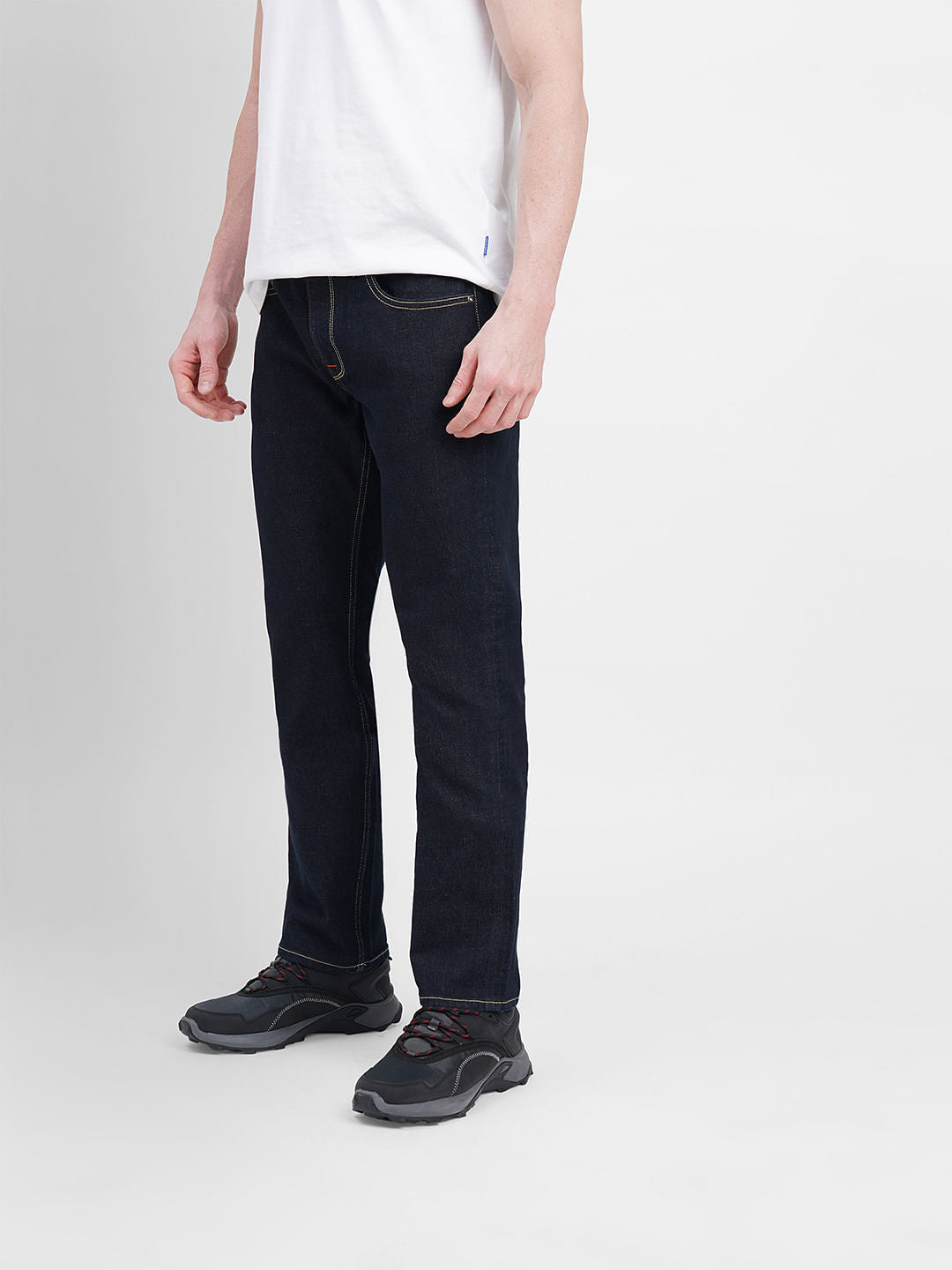 Dark Blue Mid Rise Clark Regular Fit Jeans
