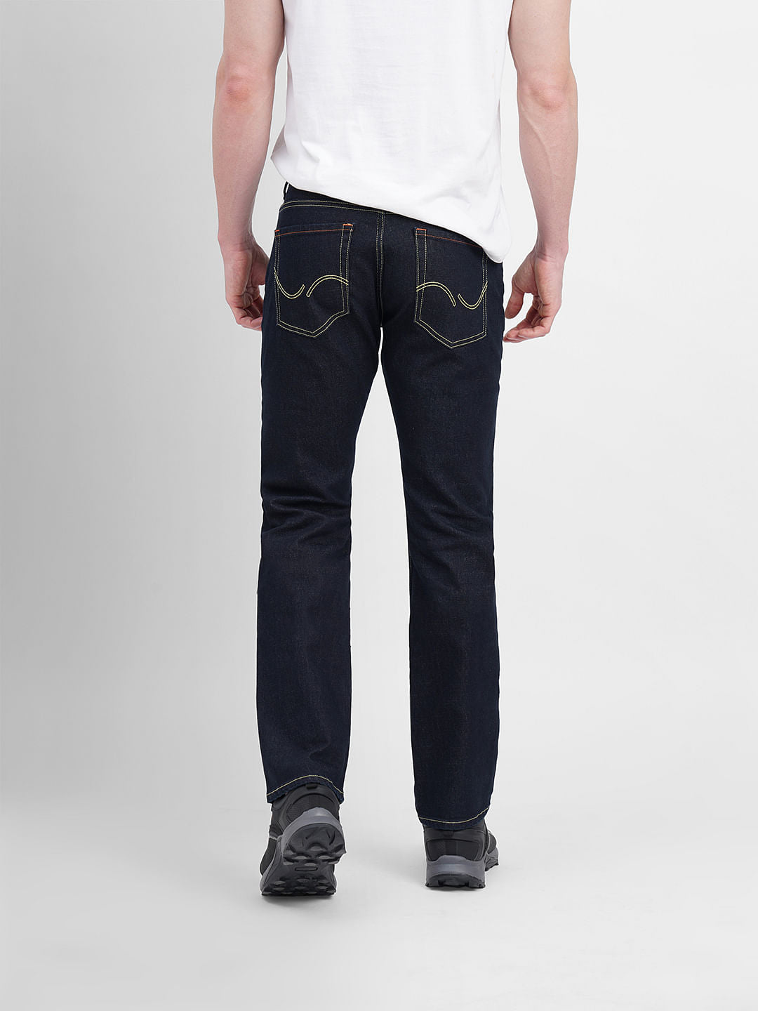 Dark Blue Mid Rise Clark Regular Fit Jeans