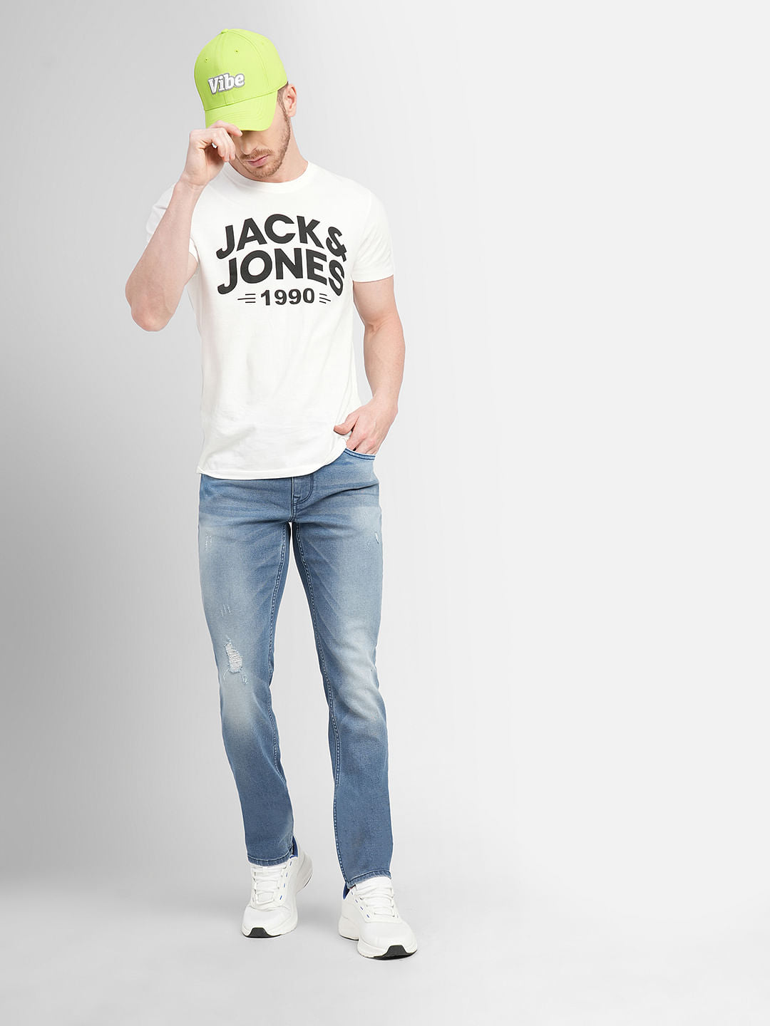 Light Blue Low Rise Distressed Glenn Slim Jeans