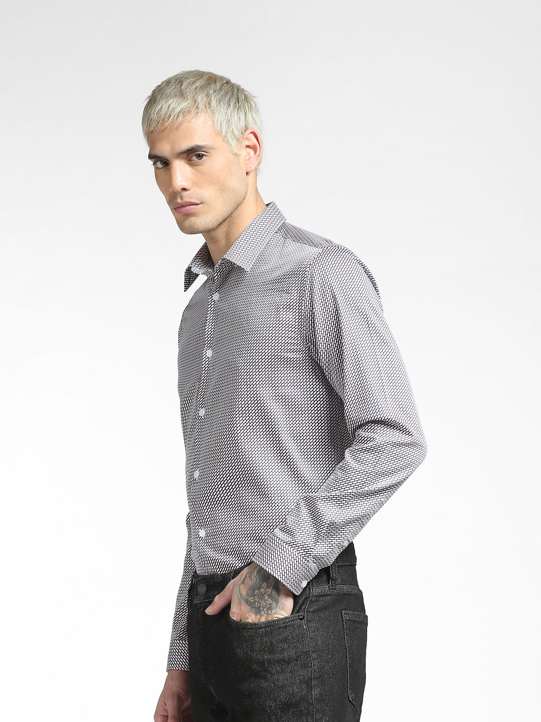 Blue All Over Print Full Sleeves Shirt