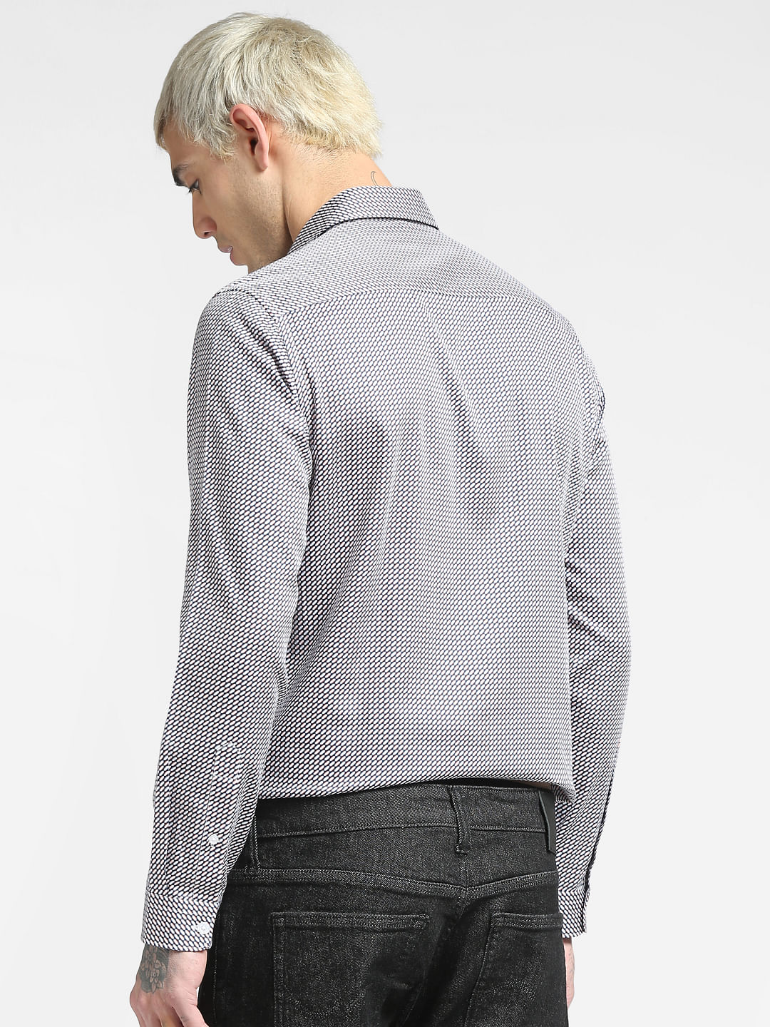 Blue All Over Print Full Sleeves Shirt