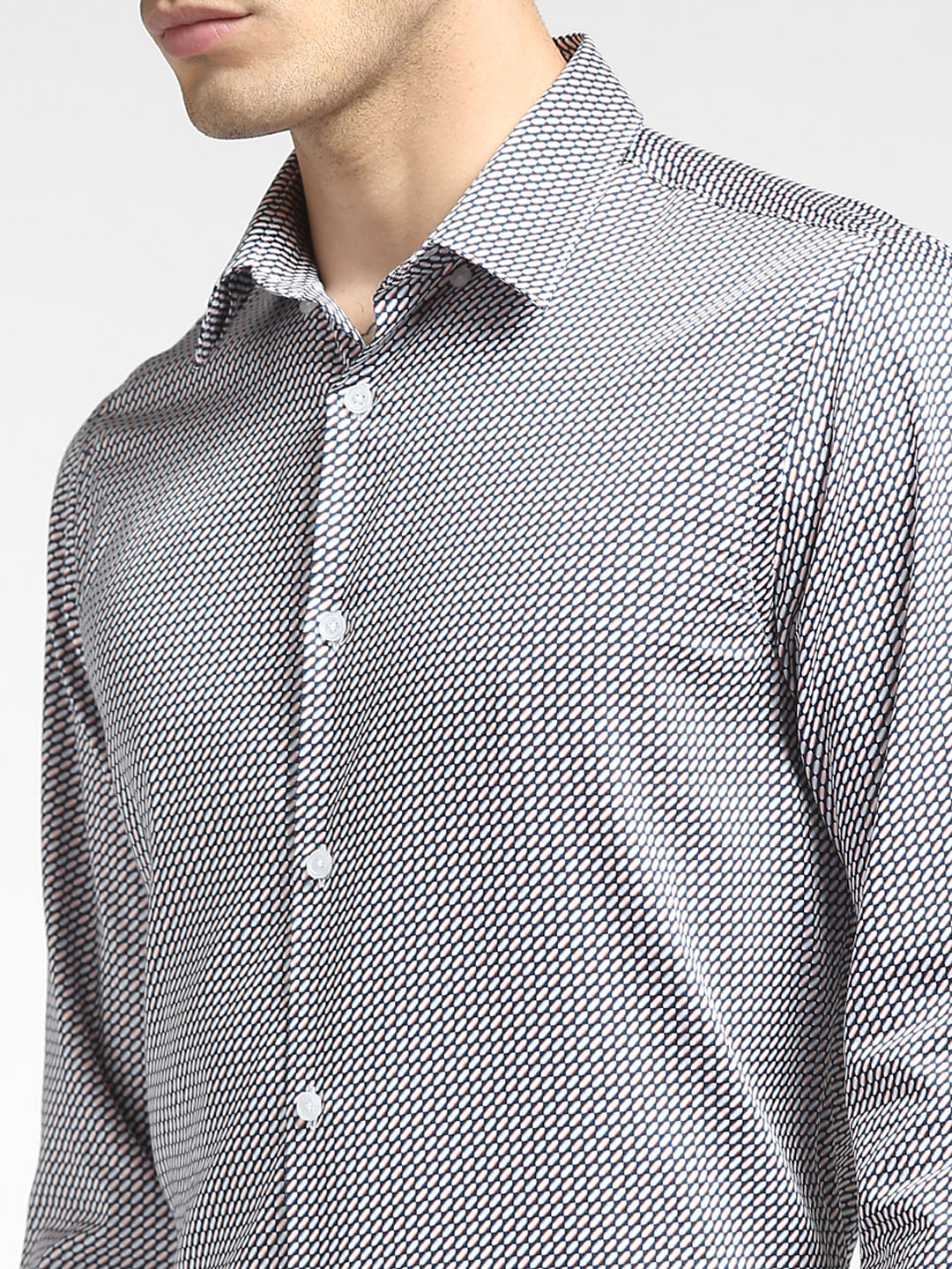 Blue All Over Print Full Sleeves Shirt