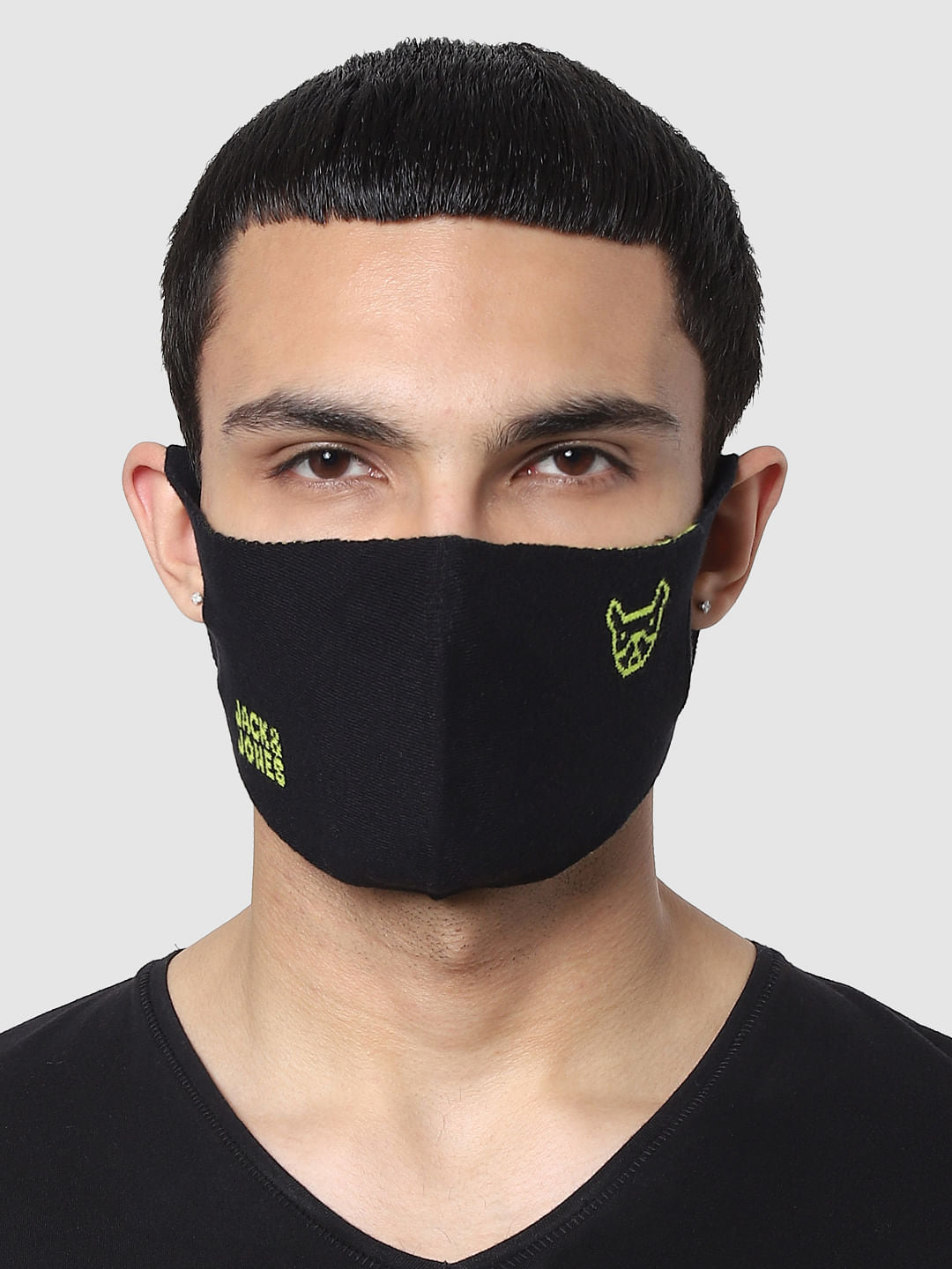 PACK OF 3 BLACK LOGO PRINT SEAMLESS 2 PLY MASK